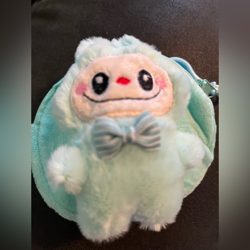 Mint Green Plush Labubu coin wallet. NWOT